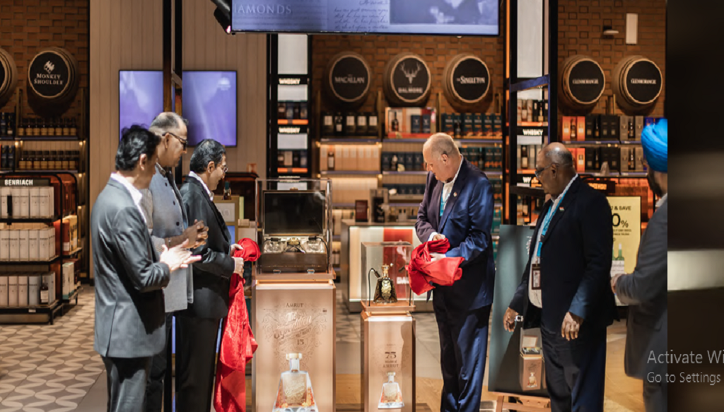 MONIKA ALCOBEV LEADS HISTORIC LAUNCH OF AMRUT EXPEDITION AT BANGALORE DUTY FREE